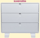 3-х секционный комод Bloom Retro Dresser в цвете Coconut White. Фото: передний плана.