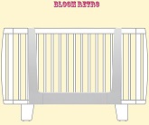 Схематический рисунок панели Bloom Retro Bed Rail для преобразования кроватки Bloom Retro в цвете Coconut White в кушетку. Увеличивая срок использования кровати уже как кушетки для ребенка школьного возраста